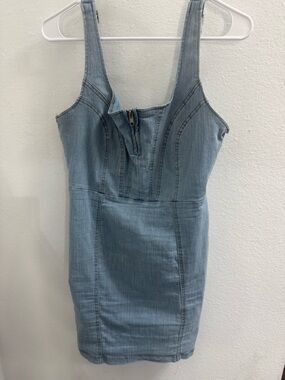 Light Blue Denim Tank Mini Dress